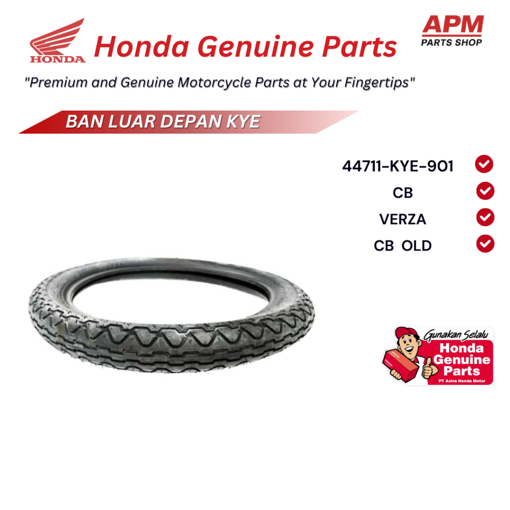 Ban Luar Depan KYE | 44711-KYE-901 | CB Verza, CB old | Original Honda AHM