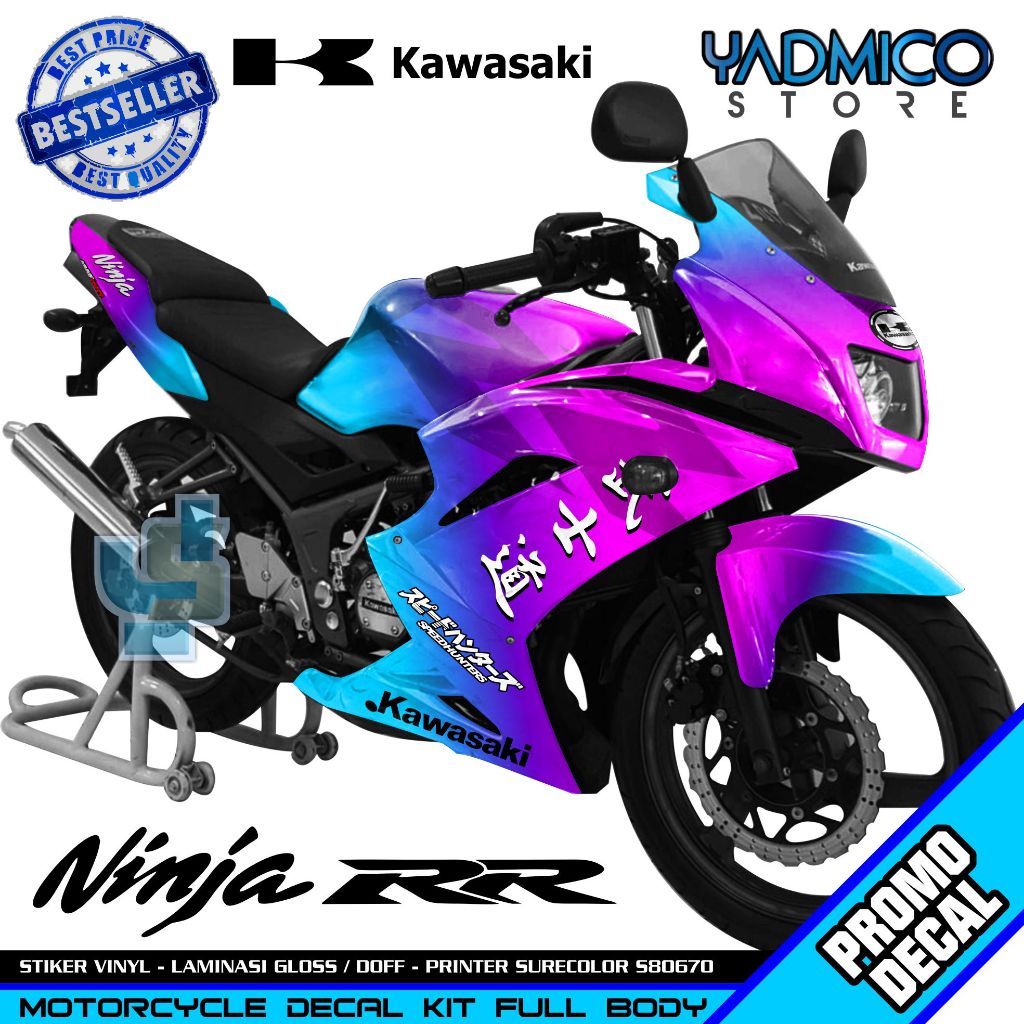 Decal Ninja RR 150 Full Body - Stiker Motor Ninja RR Full Body - Dekal Kawasaki Ninja RR 150 Full Bo