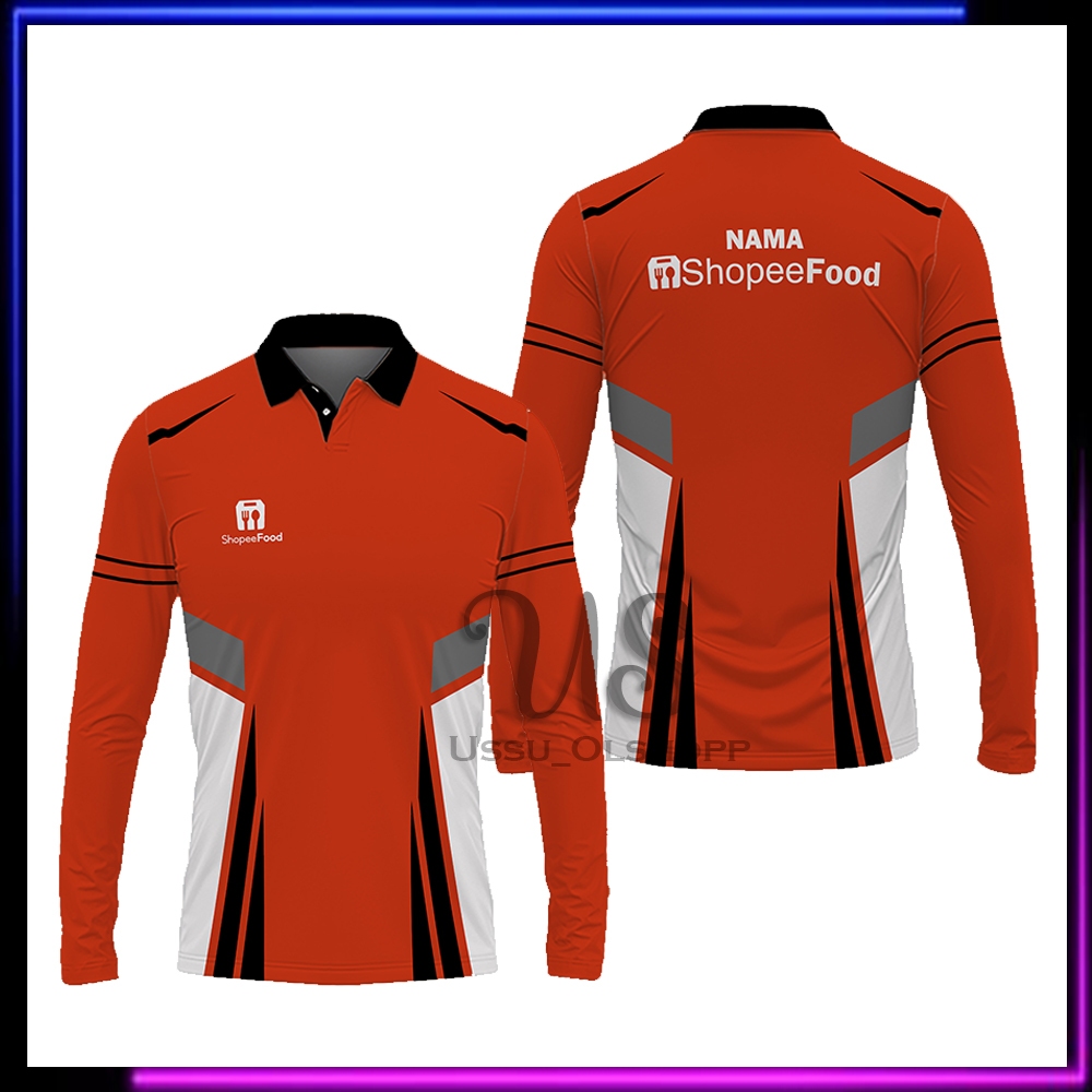Baju Jersey Shopee Food / Baju Kaos Shopee Food / Kaos Shopee Food Tangan Panjang Pendek Fullprint