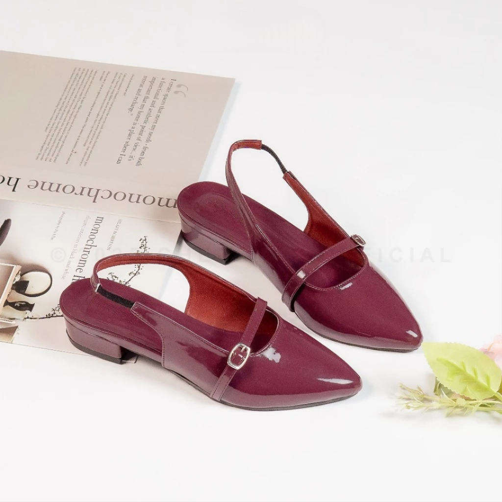 Sepatu pantofel wanita INARA gesper hak tahu 3cm