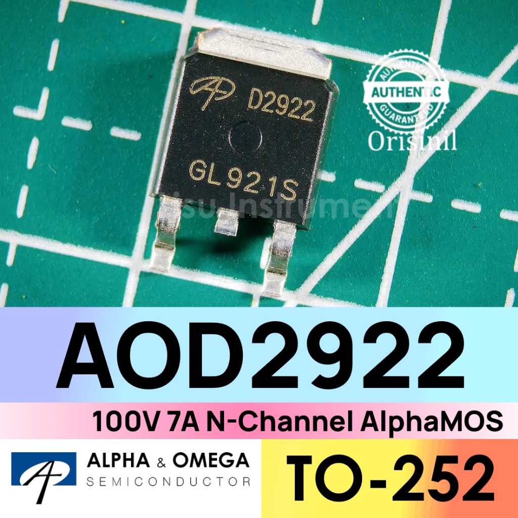 AOD2922 100V 7A N-Channel AlphaMOS Mosfet D2922 TO-252 Alpha & Omega Semi Original