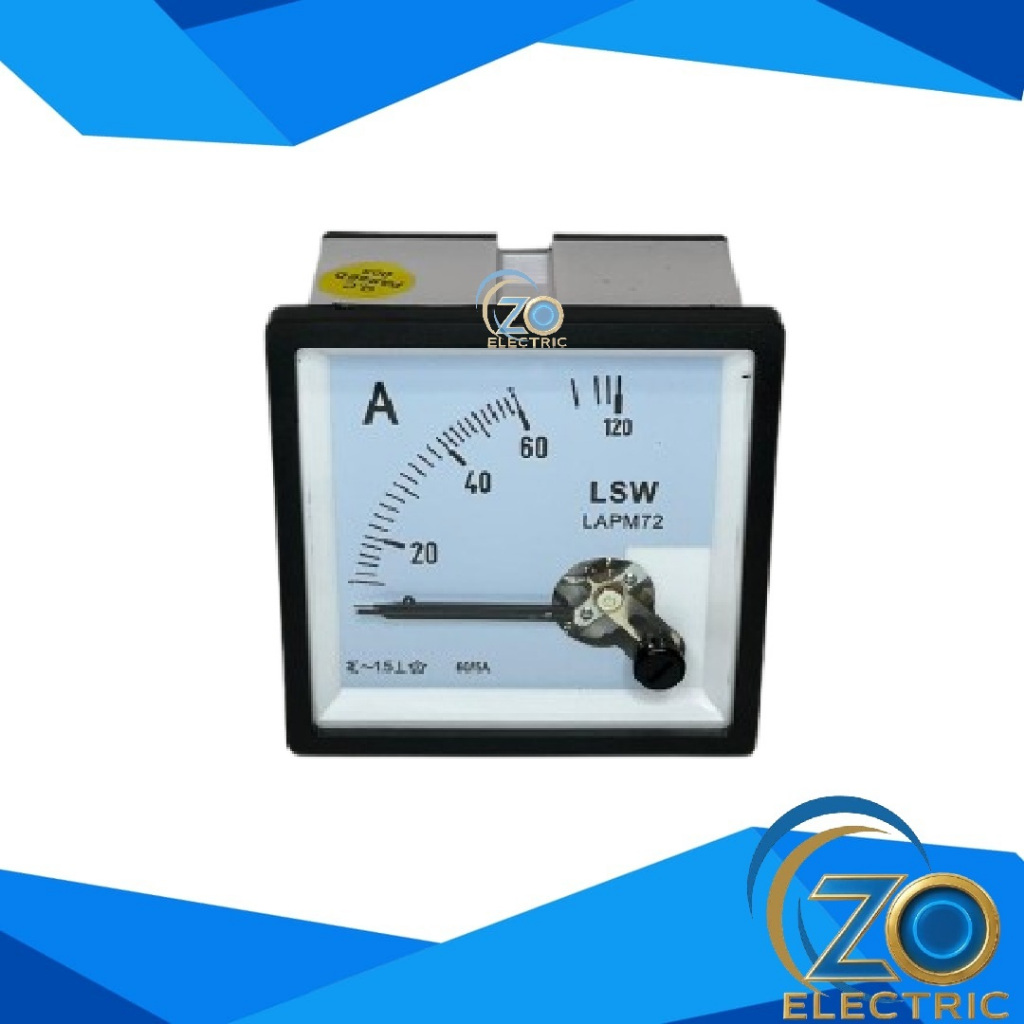 Ampere Meter Analog AC 60-5A 72 x 72 Via CT LSW