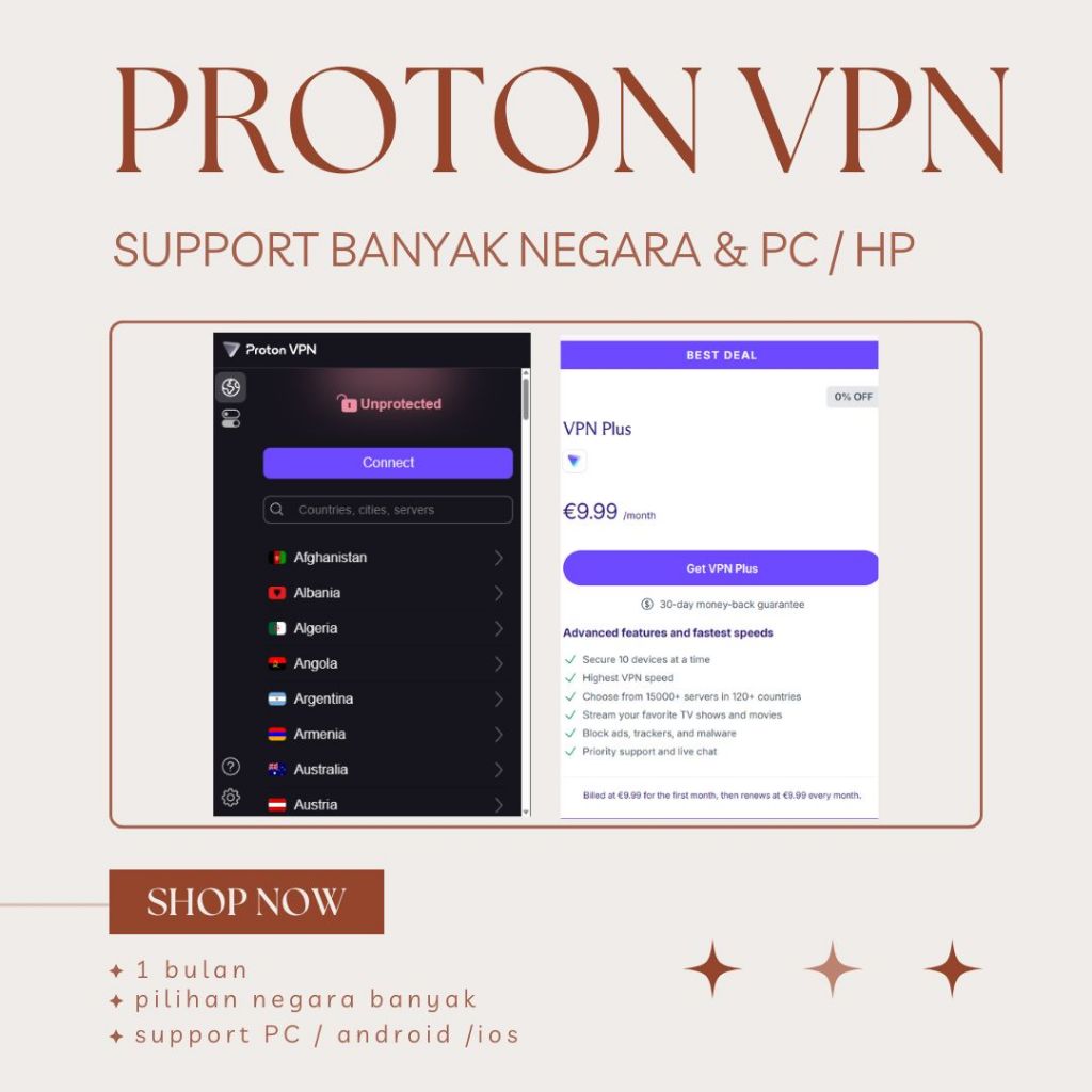 proTON VPN PRIVATE | PROTON PLUS | VPN PRO PREMIUM jepang, singapura, tokyo dll, Windows Mac Android