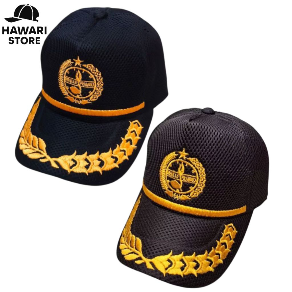 TOPI PRAMUKA COKLAT - TOPI PDH - TOPI PEMBINA PRAMUKA - TOPI BAHAN JARING DOUBLEMES PRAMUKA - TOPI G
