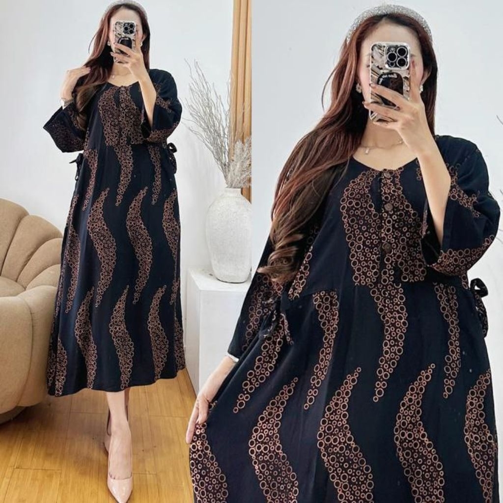 Daster Rayon Wanita Kekinian Lengan Panjang Jumbo LD 120