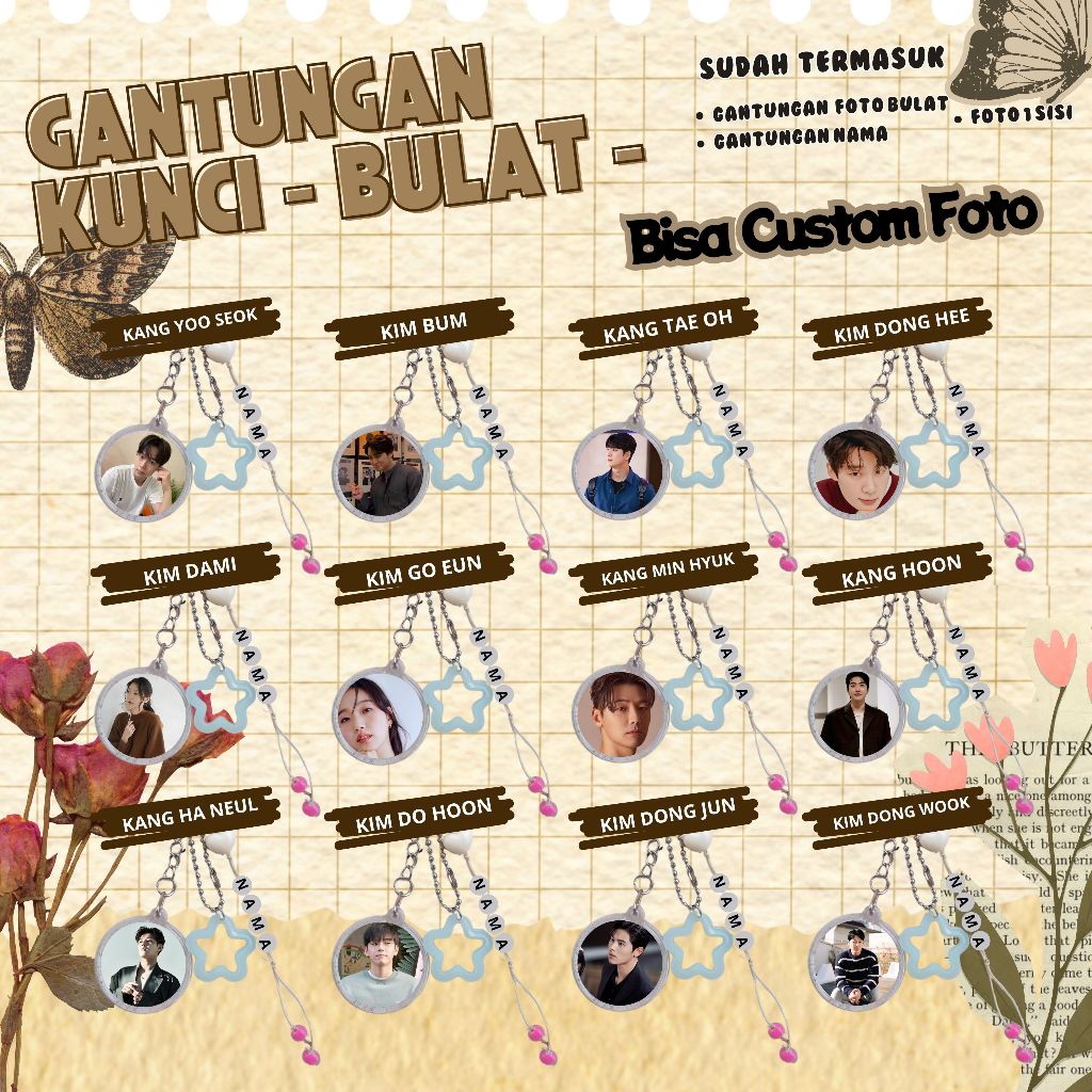 (BISA CUSTOM) GANTUNGAN KUNCI BULAT KPOP I KANG HA NEUL I KANG HOON I KANG MIN HYUK I KANG TAE OH I 