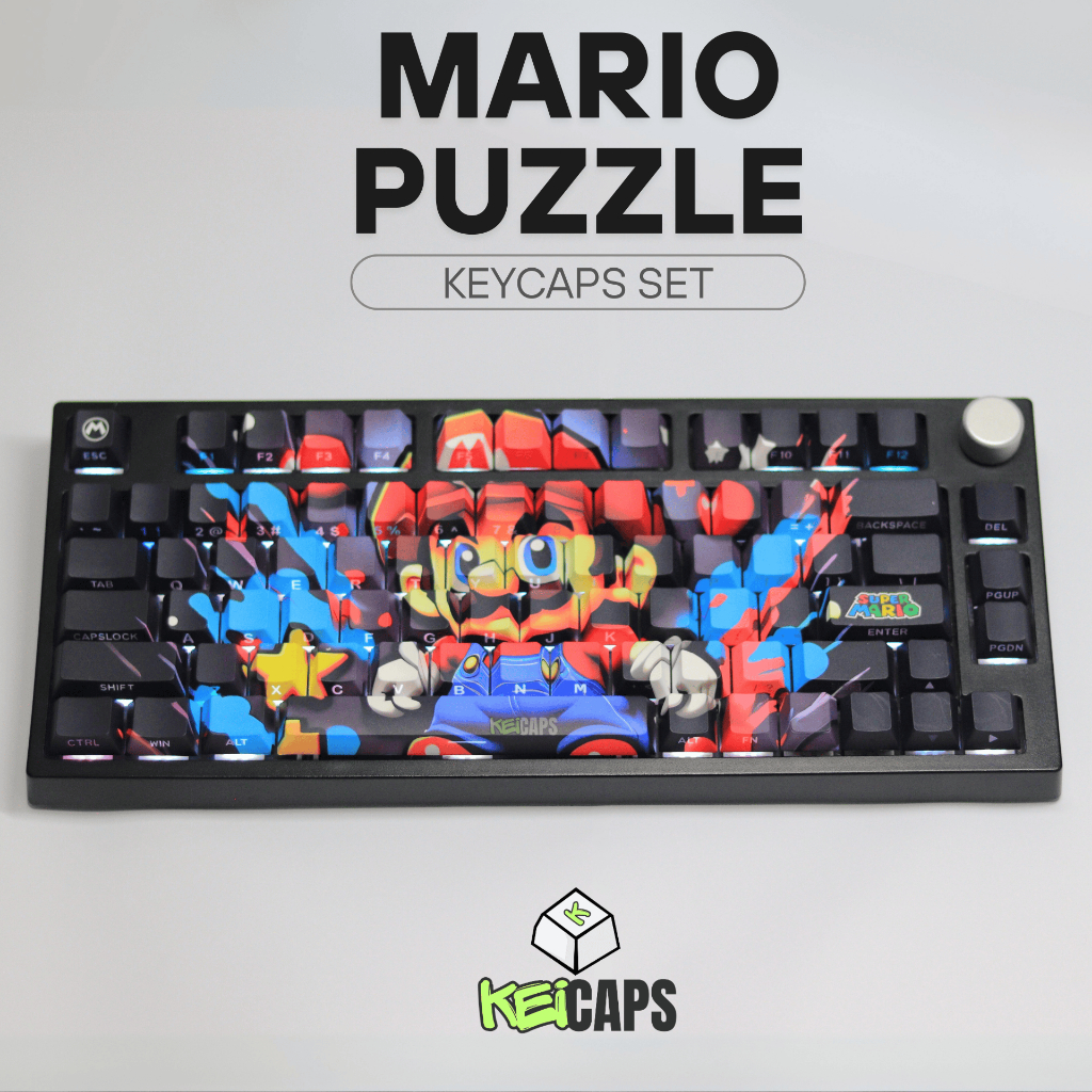 Mario Puzzle Keycaps PBT Cherry Profile untuk Mechanical Keyboard