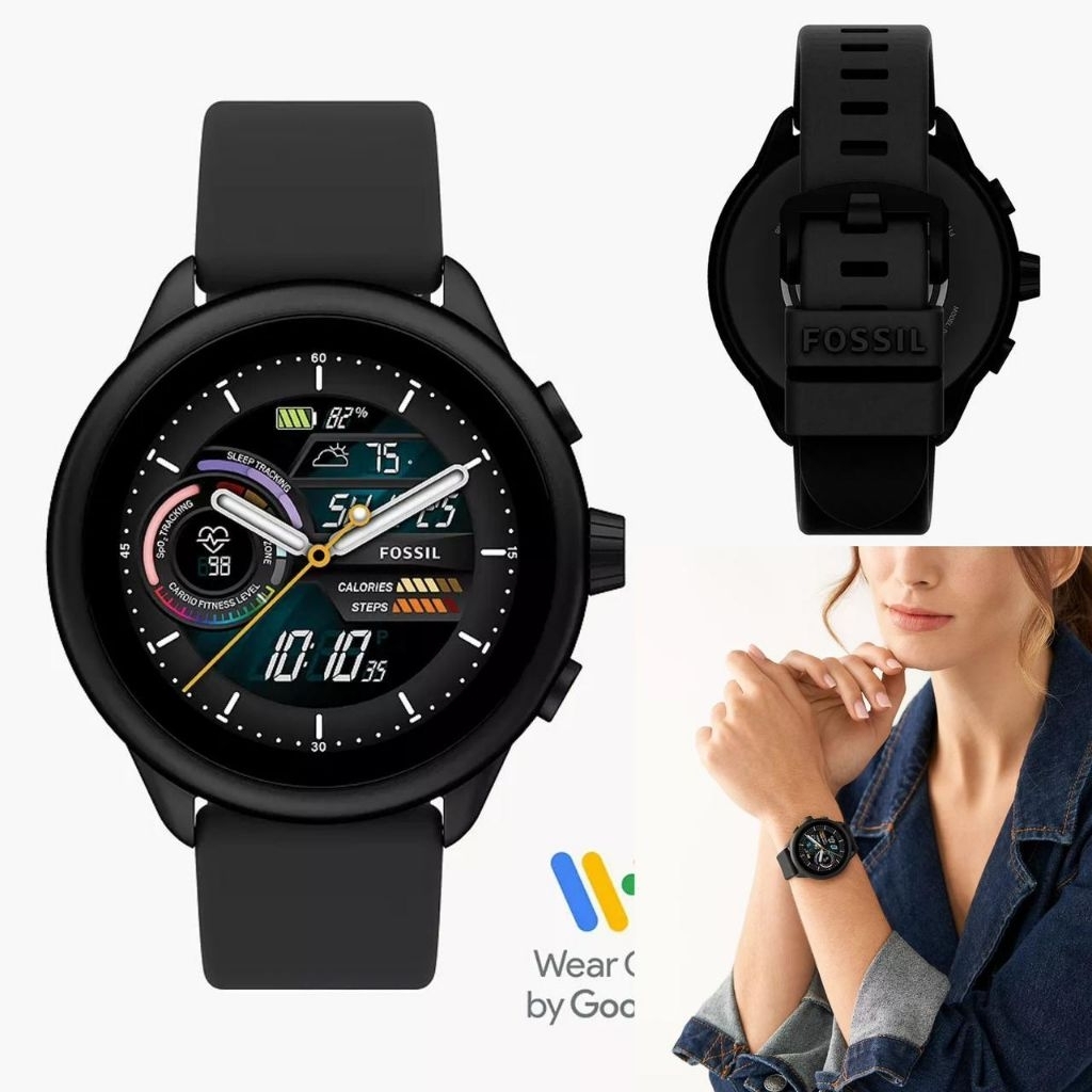 Fossil Gen 6 Wellness Edition Smartwatch Black Silicone FTW4069R 44mm