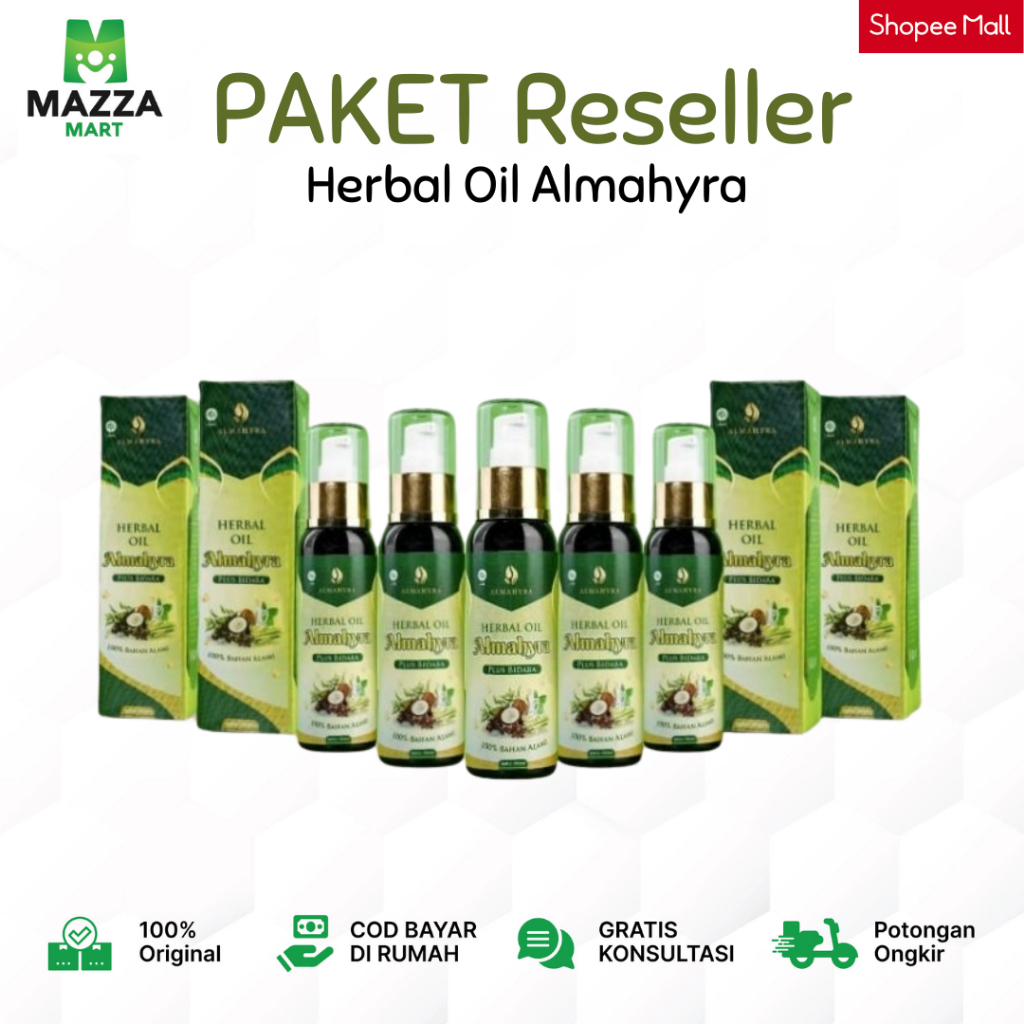 Paket Reseller 6 Pcs Herbal Oil Almahyra Plus Bidara Minyak Urut Pijat Oles Alami Serbaguna