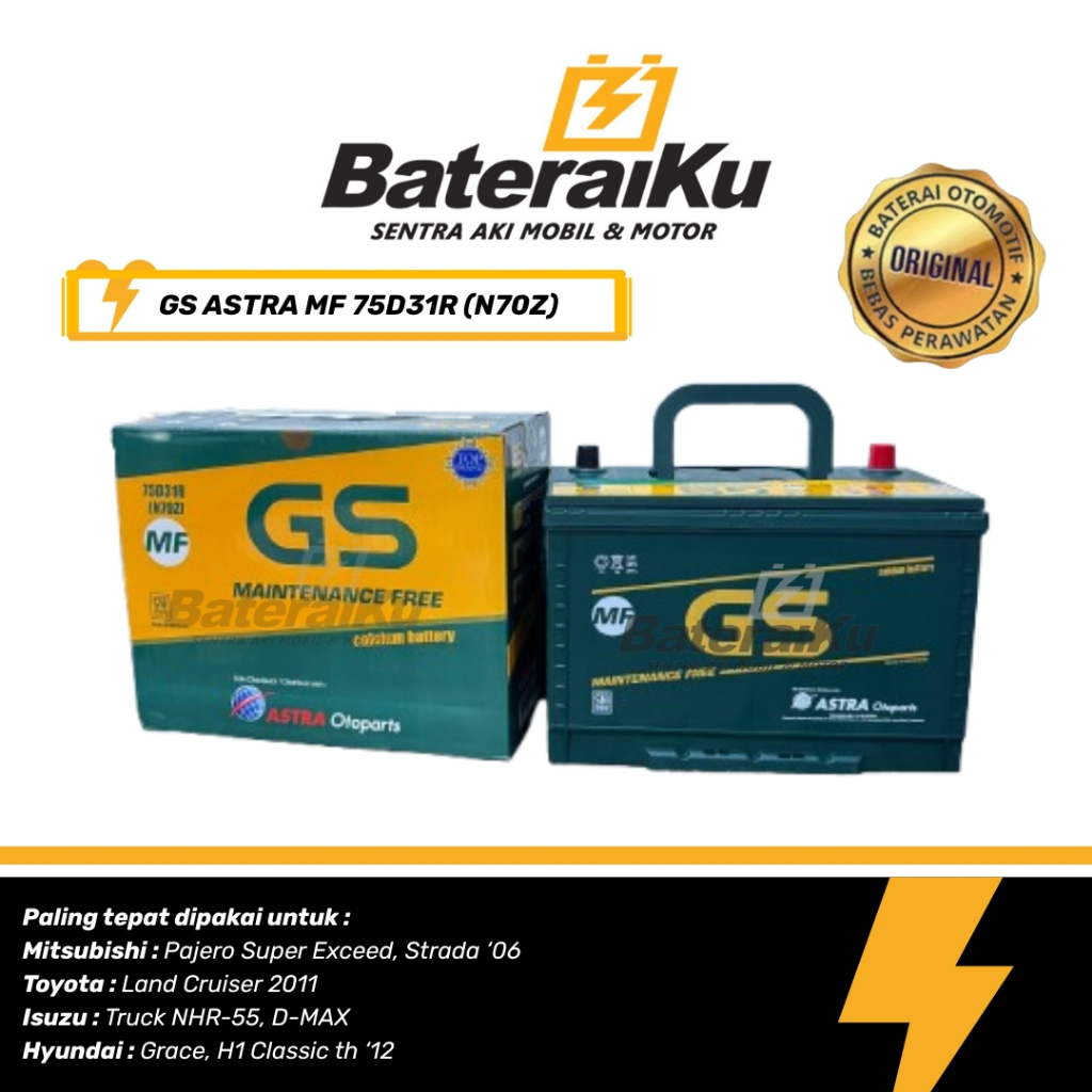 Aki GS Astra N70Z MF Aki Kering Aki Mobil Panther, Hiace, L300, dll