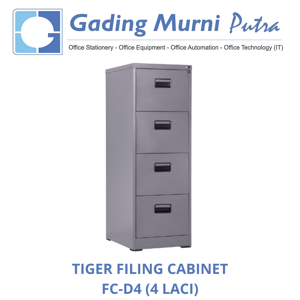 TIGER FC-D4 Filing Cabinet 4 Laci Besi | Lemari Dokumen & Arsip Kantor