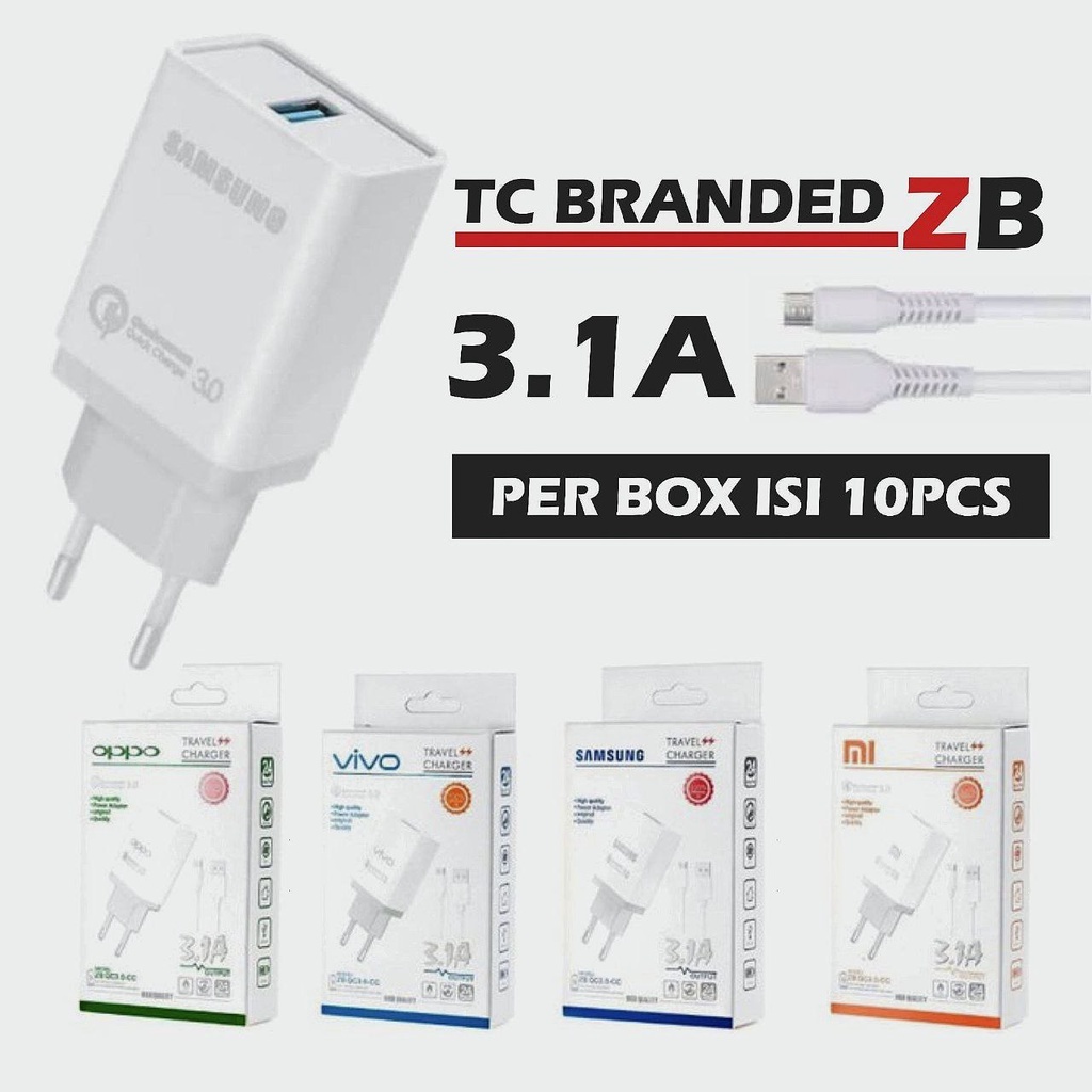 CHARGER BRANDED ZB BOX QC 3.0 Fast Charging | Original Garansi MICRO