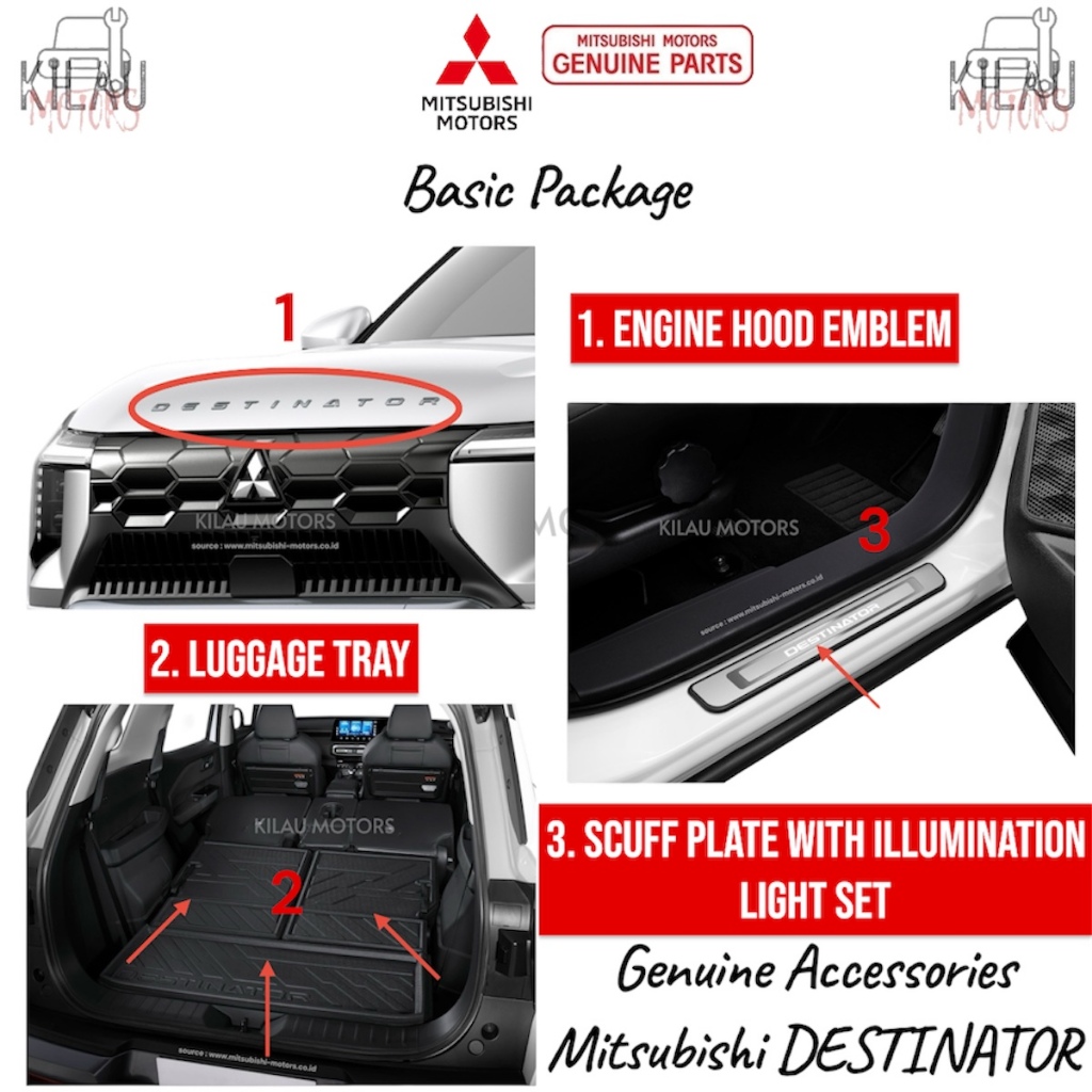 Basic Package Paket Dasar Aksesoris DESTINATOR Accessories Original Mitsubishi SPA11001