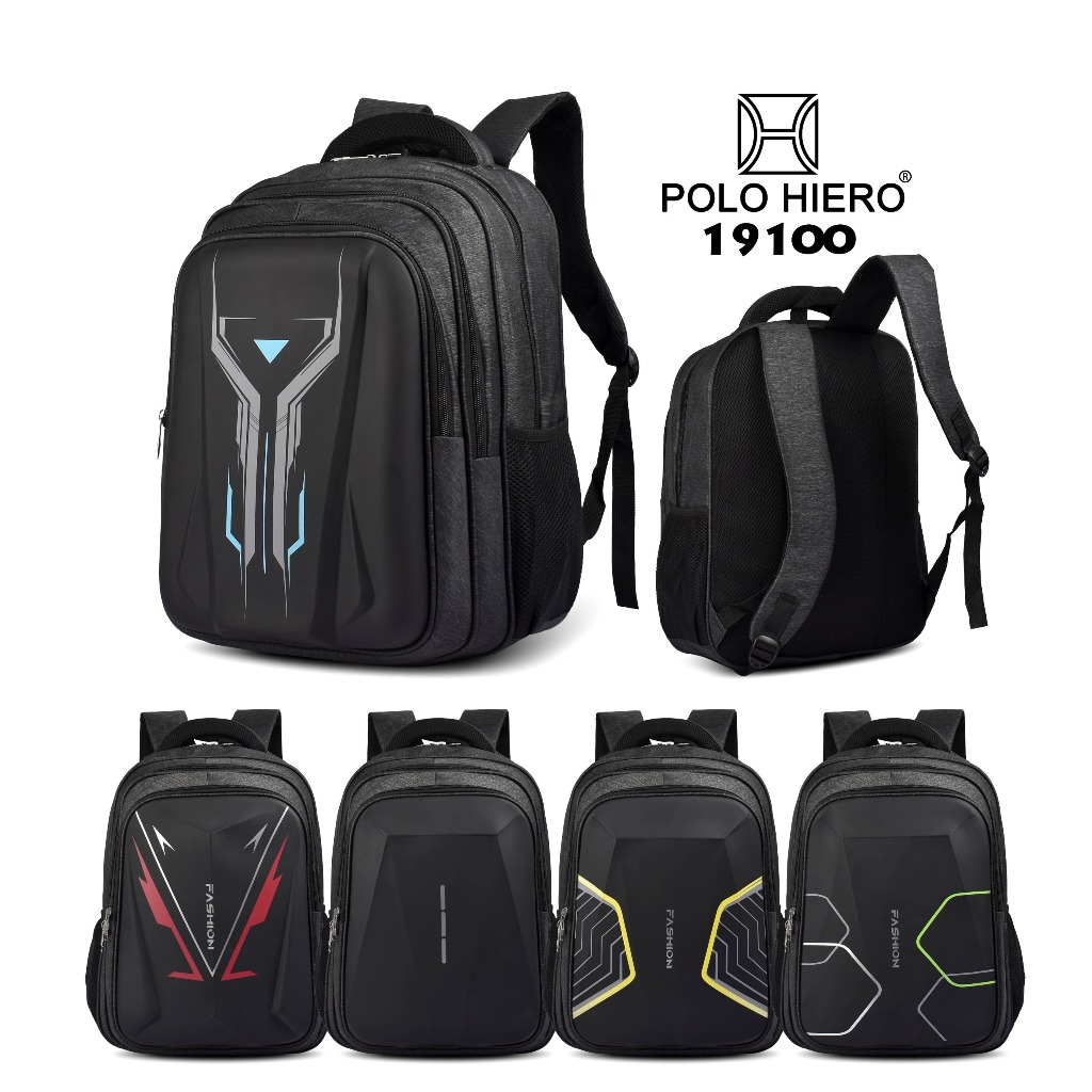 Tas Ransel Polo Hiero 19100 Tas Backpack Laptop Sekolah Tas Ransel Kerja Hardcase