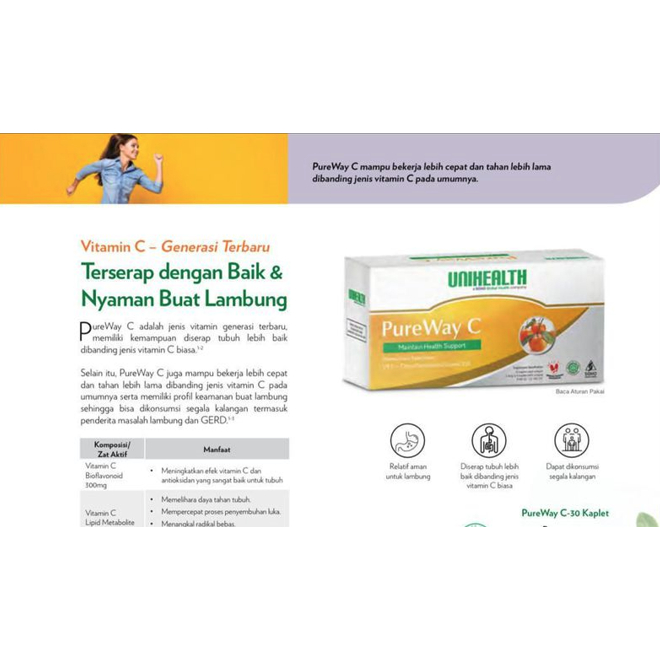 Vitamin C PureWay-C Unihealth dengan Bioflavonoid & Antioksidan