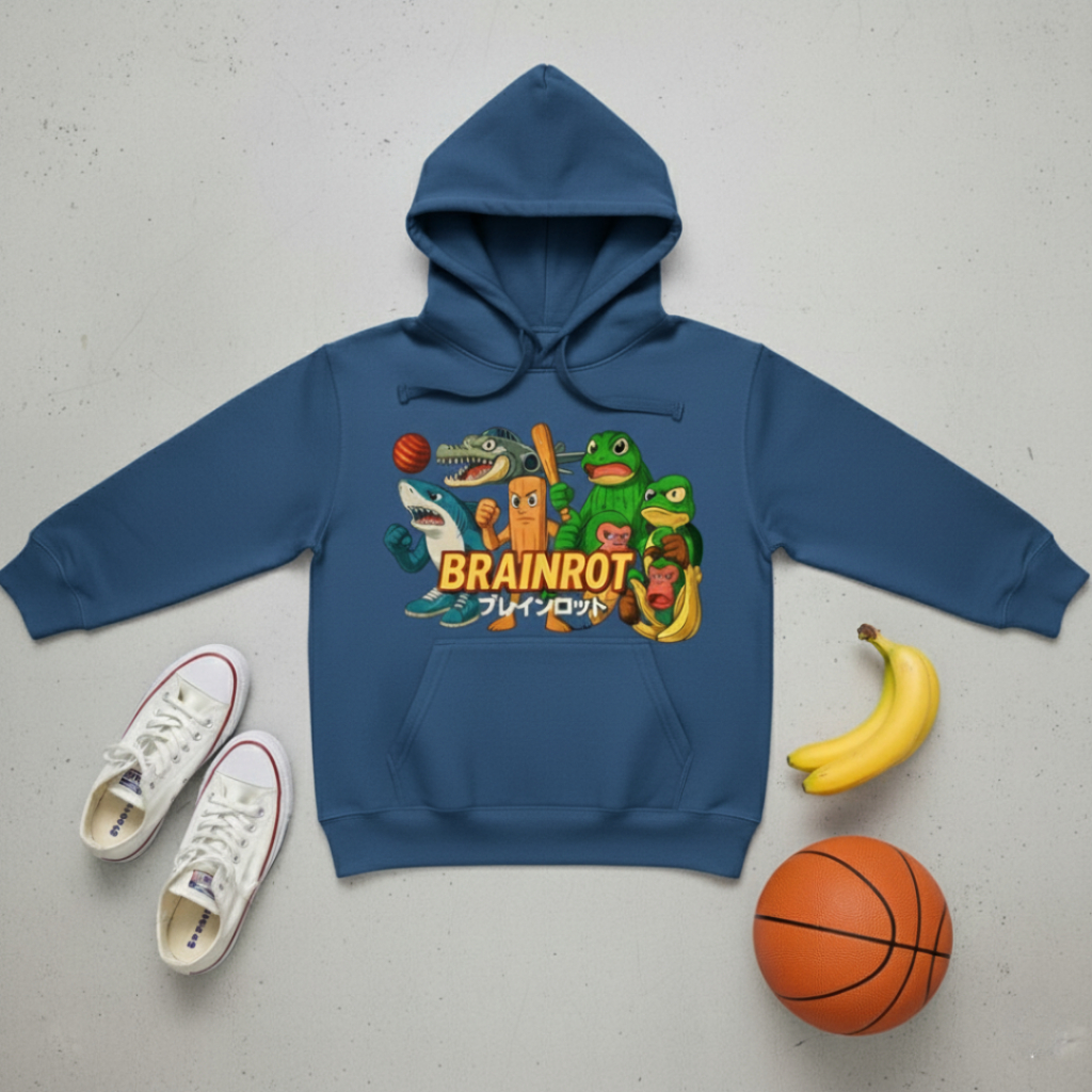 Sweater Hoodie Jumper Anime Brainrot Anak Unisex Usia 2-10 Tahun | Jaket Sweater Anak – RIVERS.ID