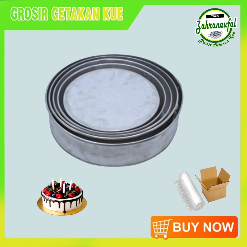CETAKAN LOYANG ROTI KUE KUKUS BROWNIES LAPIS BENTUK BUNDAR BULAT BAHAN ALUMINIUM