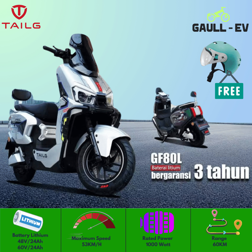 TERBARU  SEPEDA LISTRIK TAILG GF80L, STAREER 3 LIT - POWER 1000 WATT LITHIUM