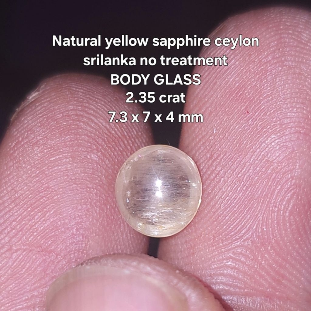 natural yellow sapphire ceylon safir srilanka yakut kuning BODY GLASS no treatment
