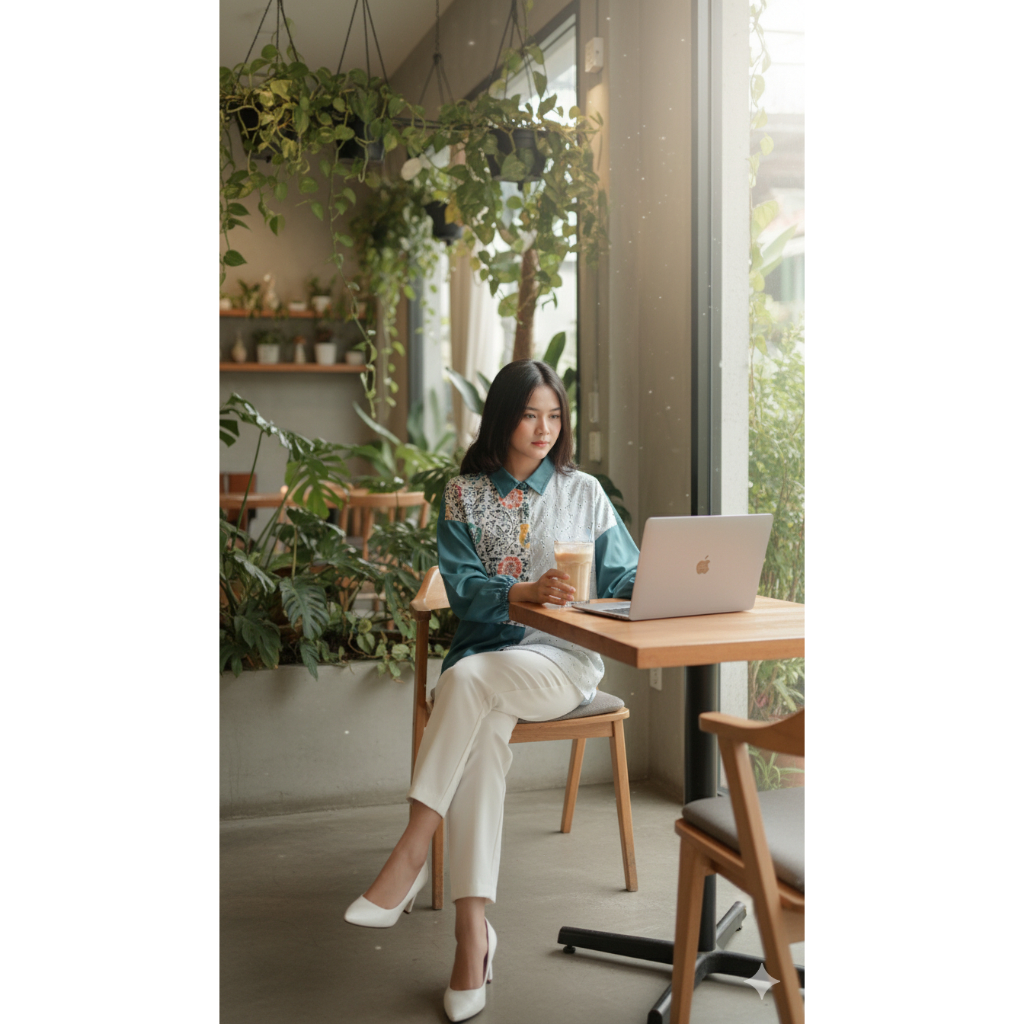 Blus Batik Kombinasi Brokat Toyobo