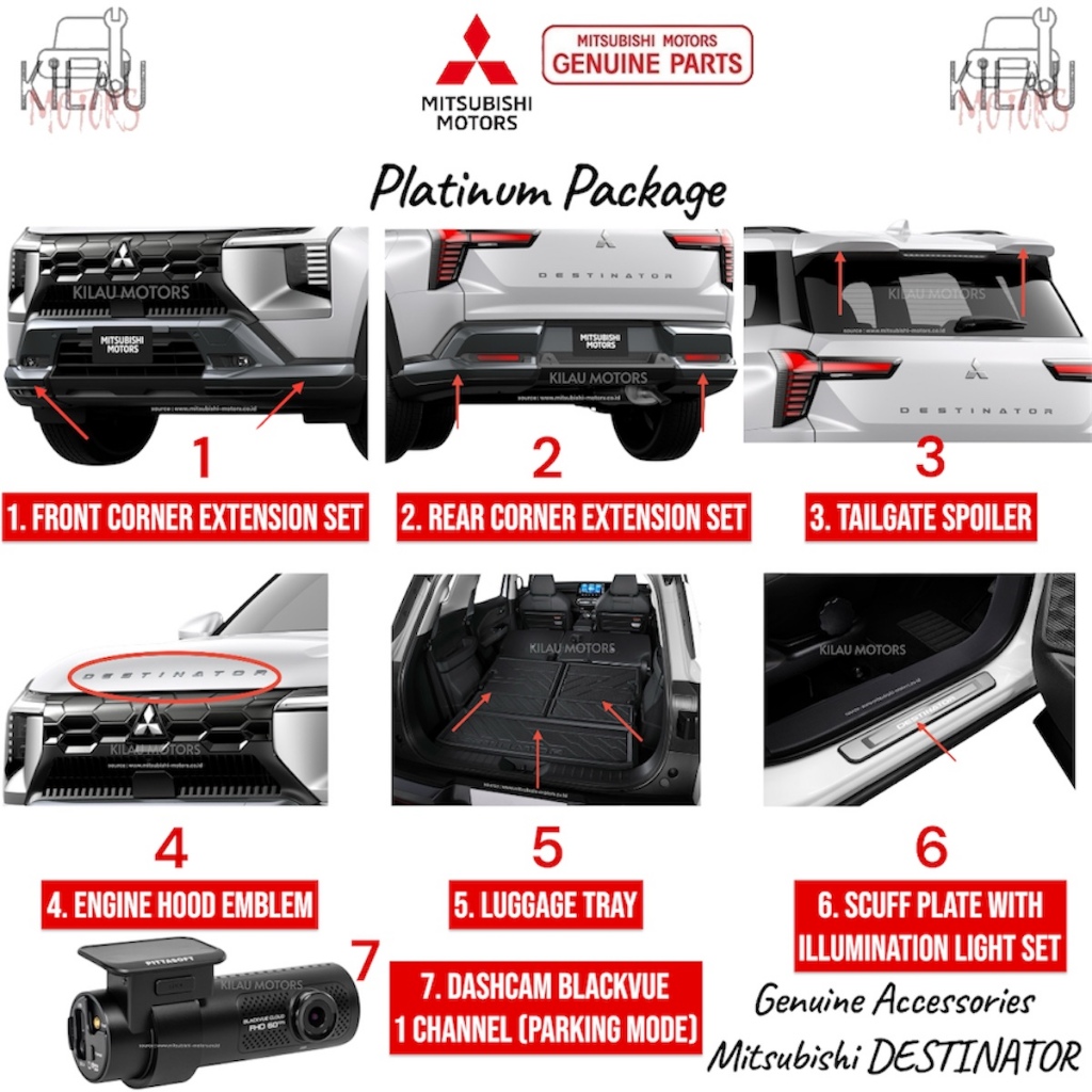 Platinum Package Paket Aksesoris DESTINATOR Accessories Original Mitsubishi SPA11004
