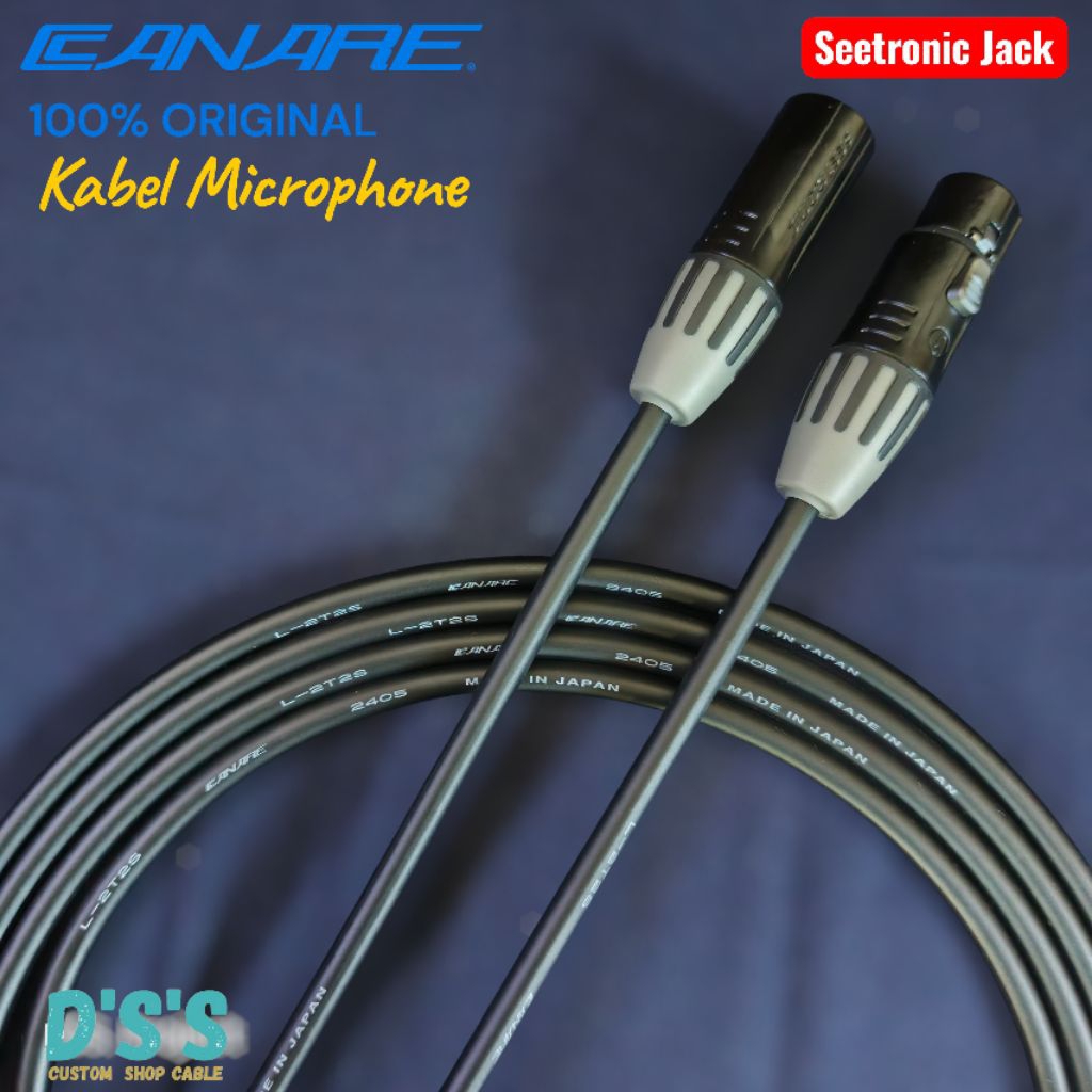 kabel Mic Canare Original Japan , Seetronic Conektor / soundmax Gold plate
