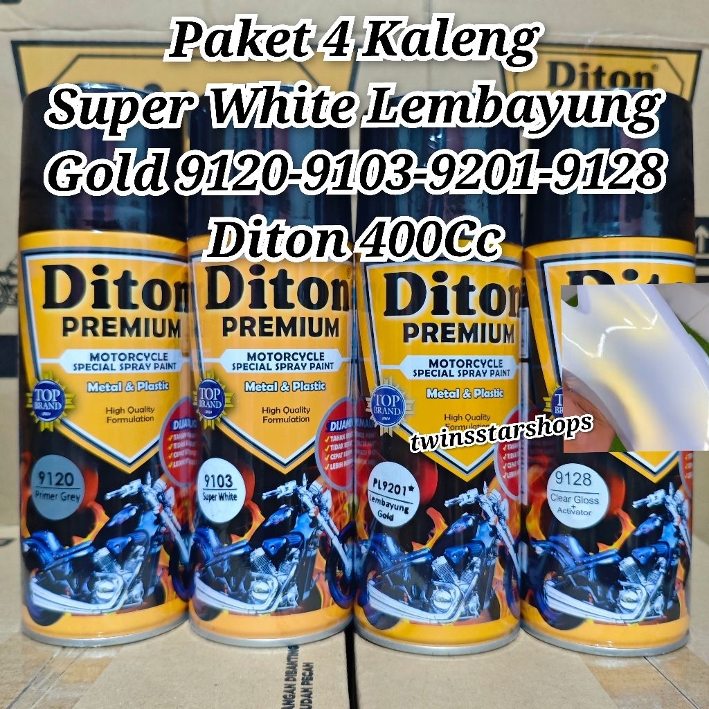 Pilok Pilox Pylox Cat Diton Premium Paket 4 Kaleng Putih Susu Lembayung Gold 9201 Super White 9103 P