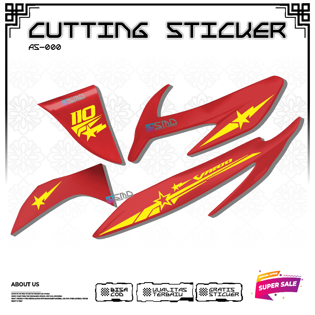 CUTTING STICKER HONDA VARIO KARBU 110 MOTIF SIMPLE KEREN TERLARIS
