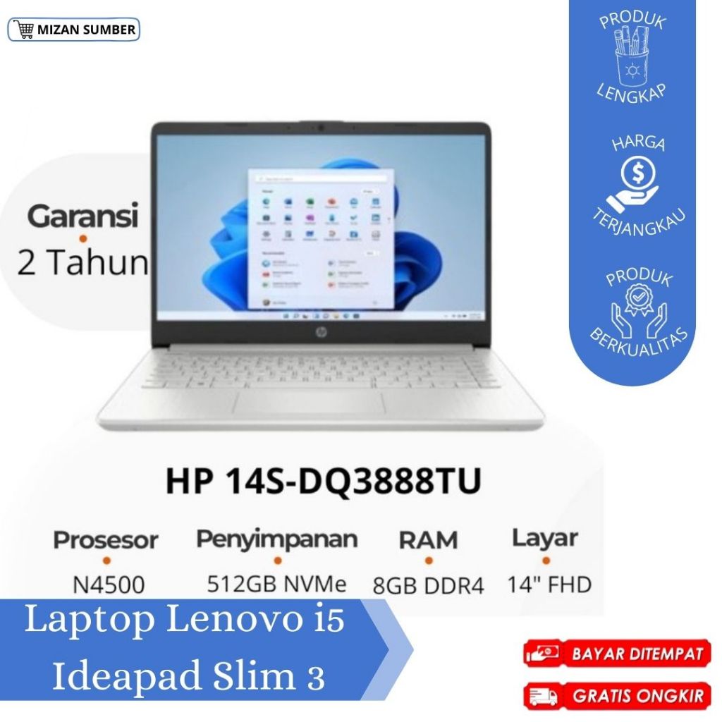 LAPTOP LENOVO / LENOVO IDEAPAD SLIM 3 / LENOVO CORE i5 / GARANSI 2 TAHUN / CIREBON / COD / GRATIS ON