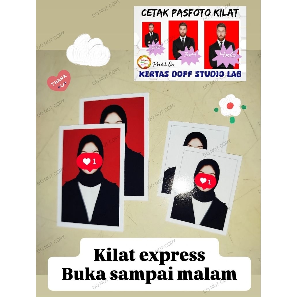 Cetak pas foto doff 2x3 3x4 4x6 KILAT EXPRESS