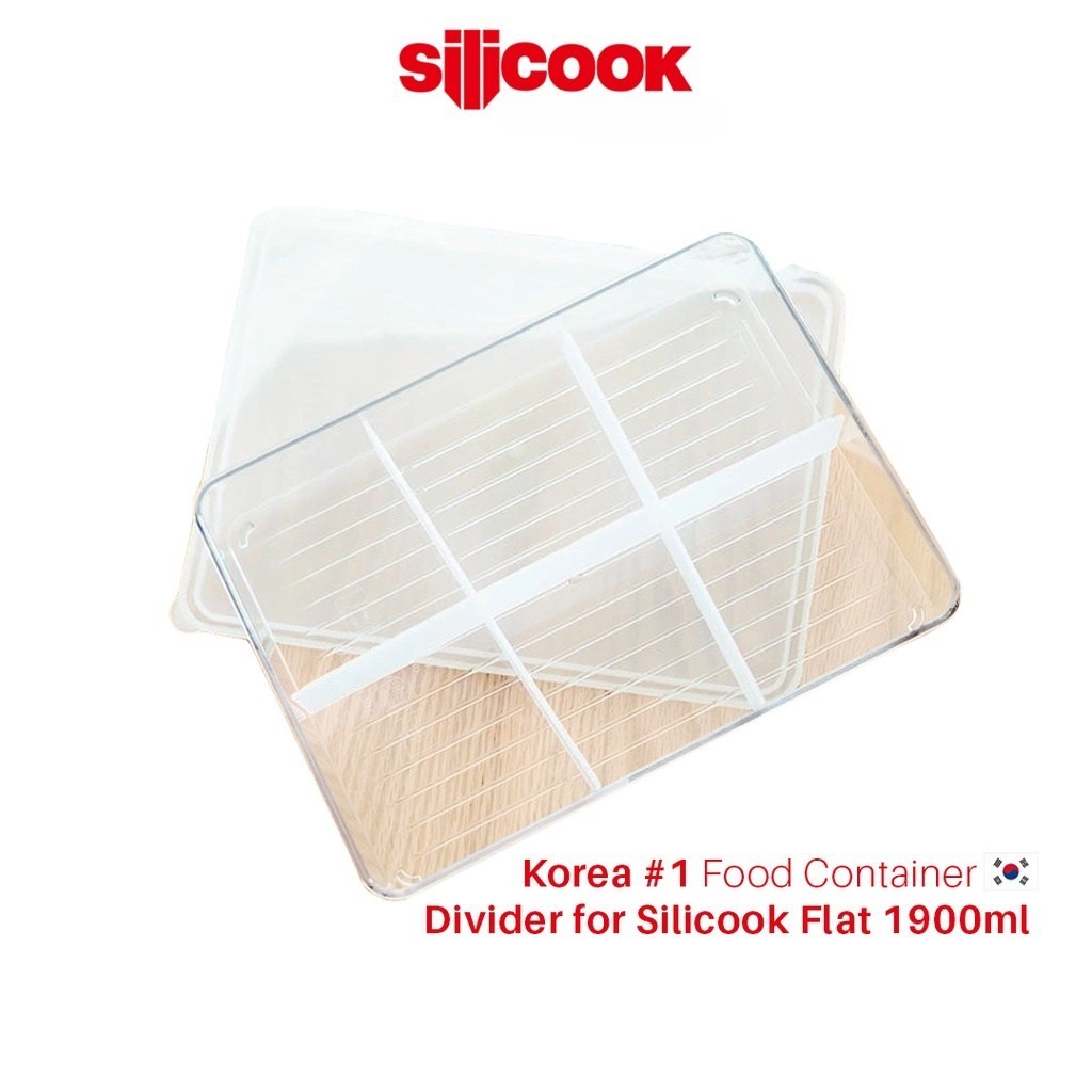 Silicook Korea Divider Food Container Flat 1900ml