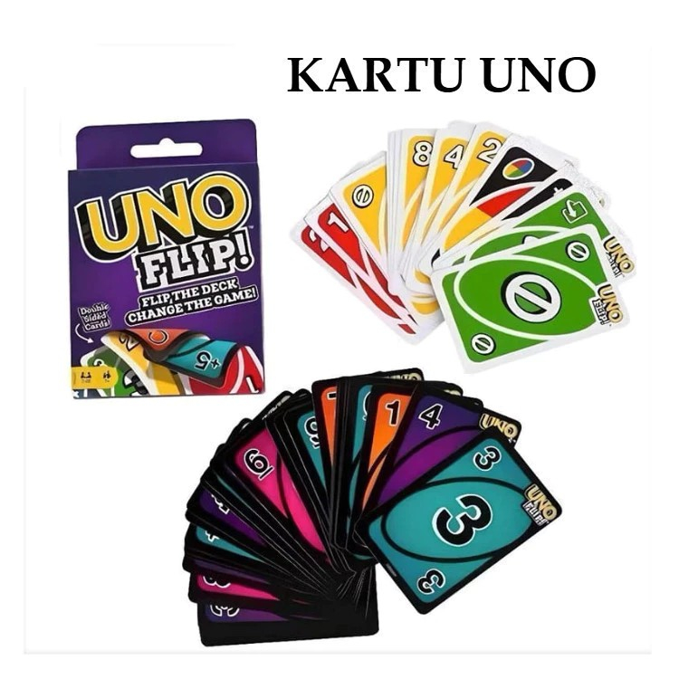 Kartu Uno ungu / Permainan Kartu Keluarga / Uno Card / Uno Flip / Uno card / permainan uno