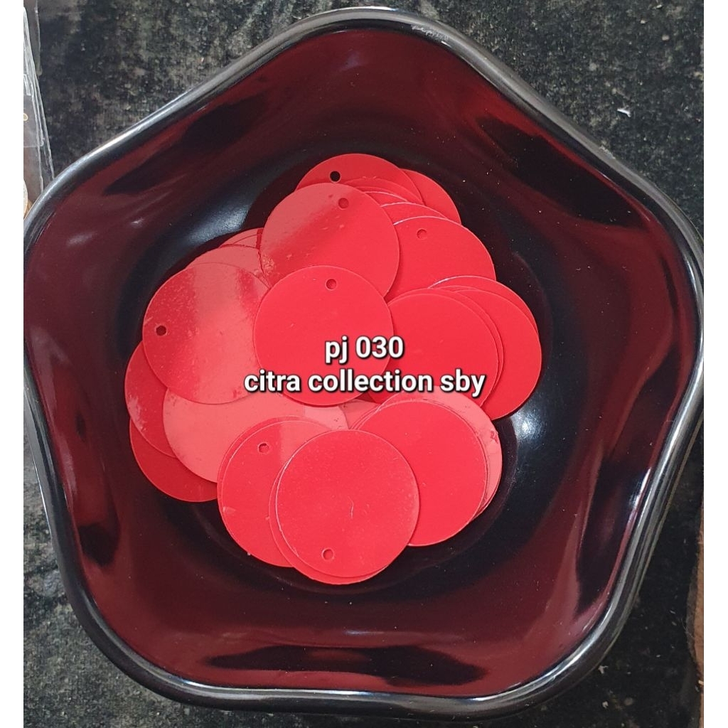 borci payet bulat 12 mm lubang atas