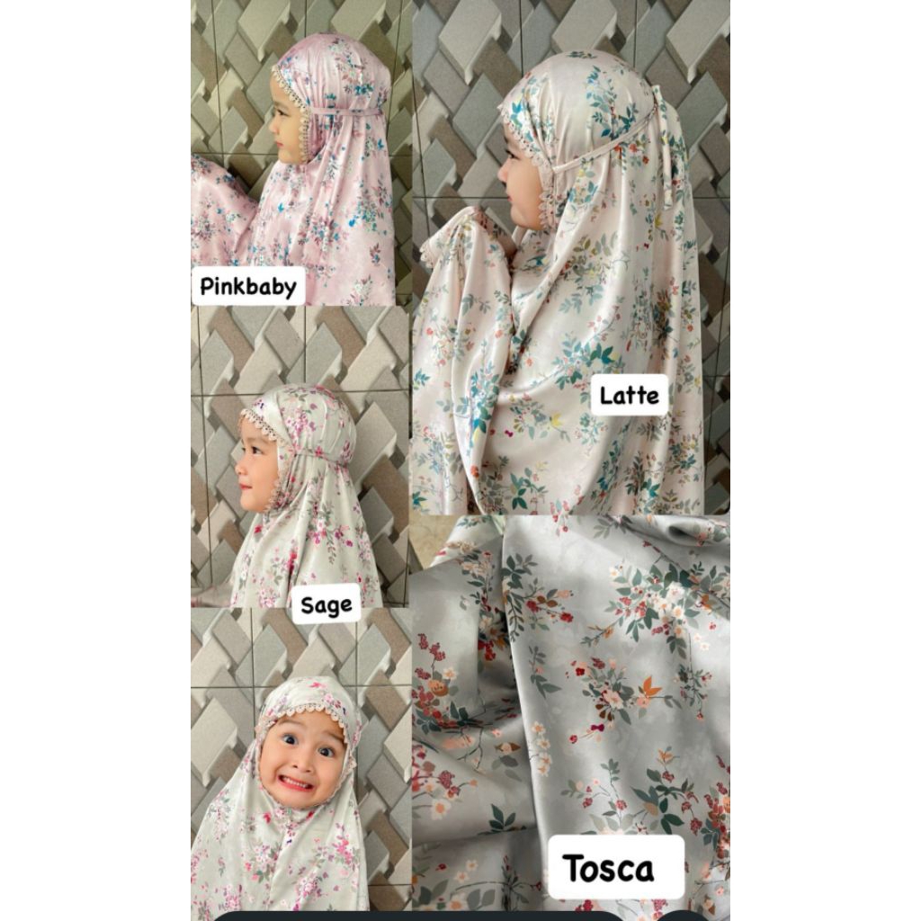 mukena cantik anak silk armani