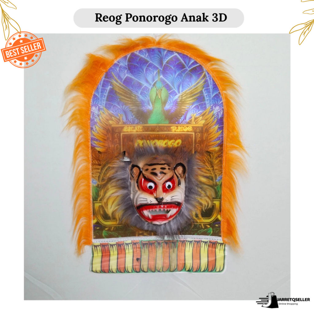Reog Ponorogo Anak  3D Asli |Reog Ponorogo Spon 3D |Topeng Reog Anak JarananHarimau Barongsai Topeng