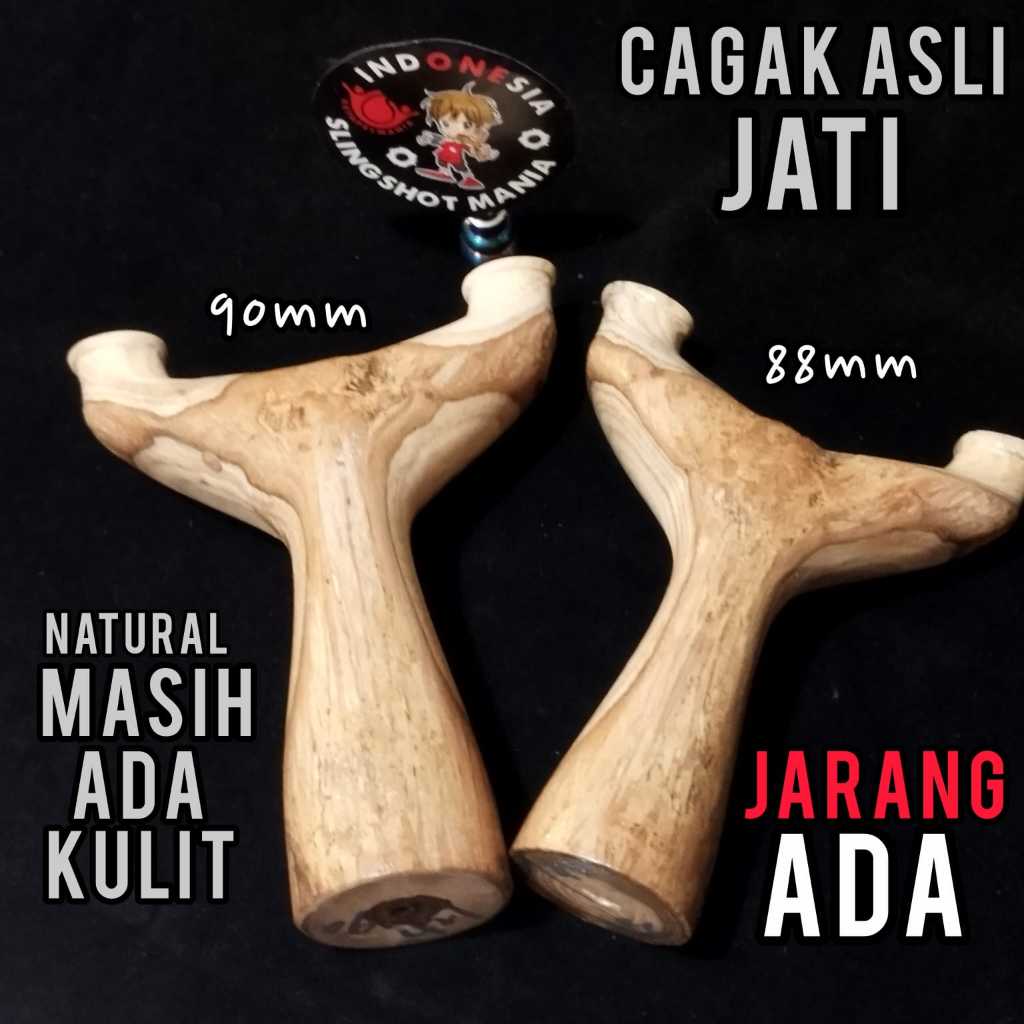 Ketapel Kayu JATI | Cagak Asli Natural masih ada kulit - Jarang Ada