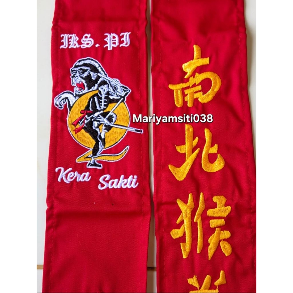 Sabuk ikspi merah drill pasangan sabuk merah iks sabuk tingkat 2 ikspi kera sakti sabuk beladiri