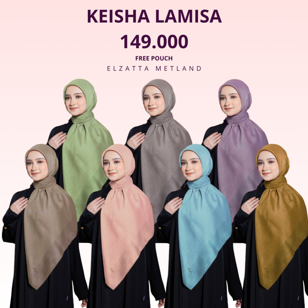 Elzatta Keisha Lamisa Scarf polos terbaru material Dior yang lembut tegak mudah di-styling