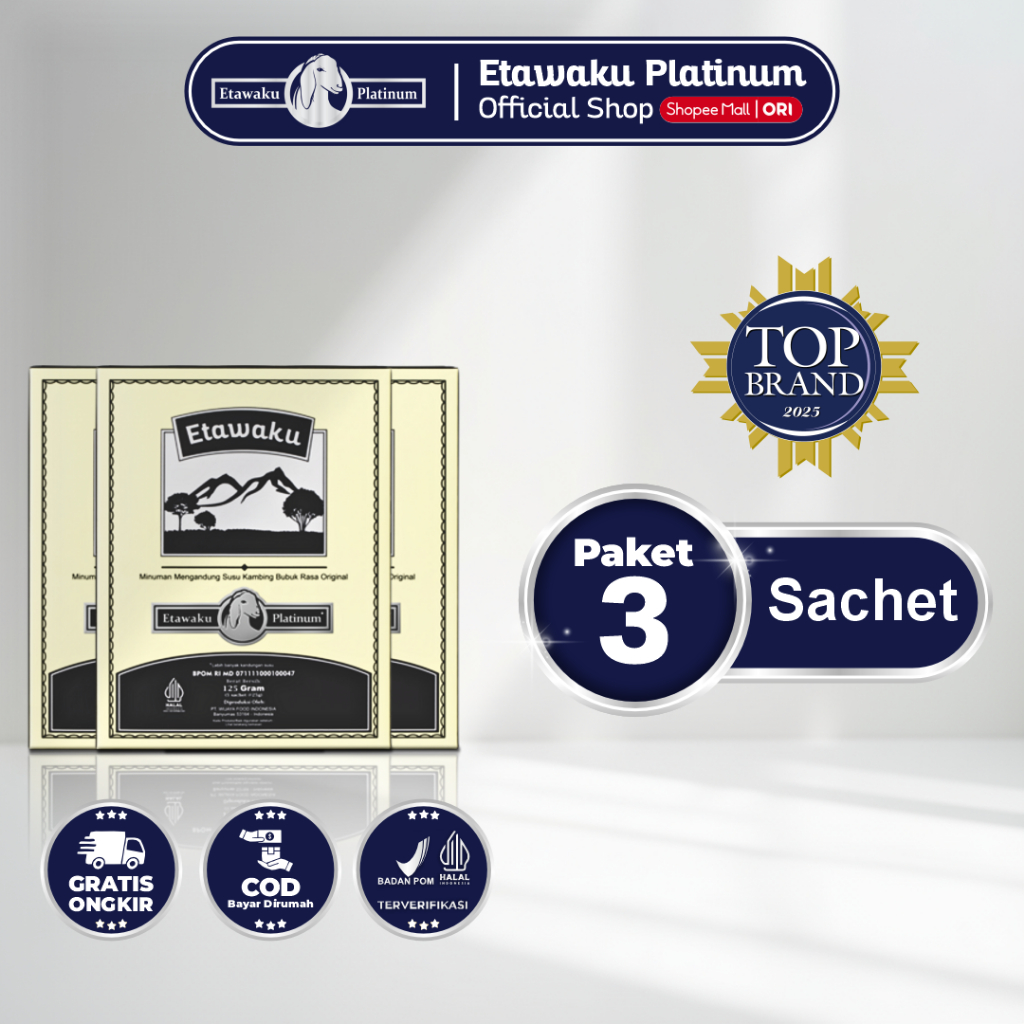 Etawaku Platinum Sachet (Paket 3 Box) - Susu Etawa Murni || BPOM