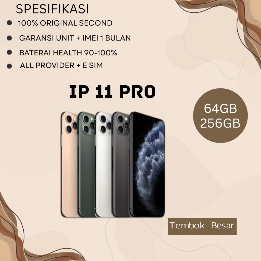 iPhone 11 Pro Bekas NO Mulus  iPhone 11Pro 256GB 64GB Seconed Original 100%