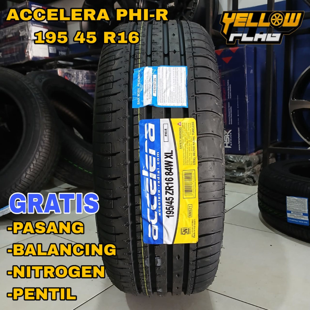 Promo Ban Mobil Ceper Ring 16 195/45 Merk Accelera Phi-R 195 45 R16 Tubles Brio Jazz Vios DLL