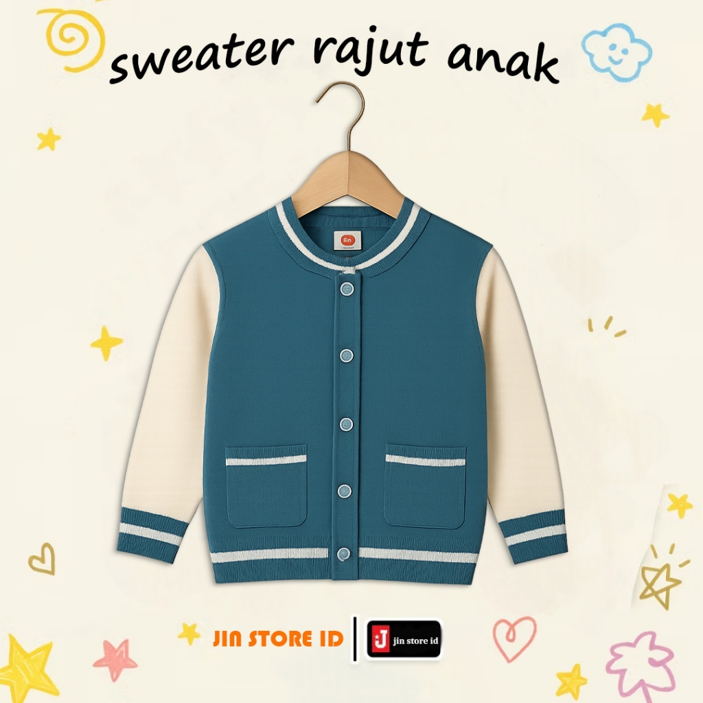 baju anak sweater rajut usia 6-7 tahun tebal halus cardigan rajut anak perempuan