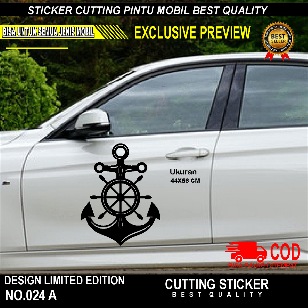 STICKER CUTTING PINTU MOBIL GAMBAR JANGKAR