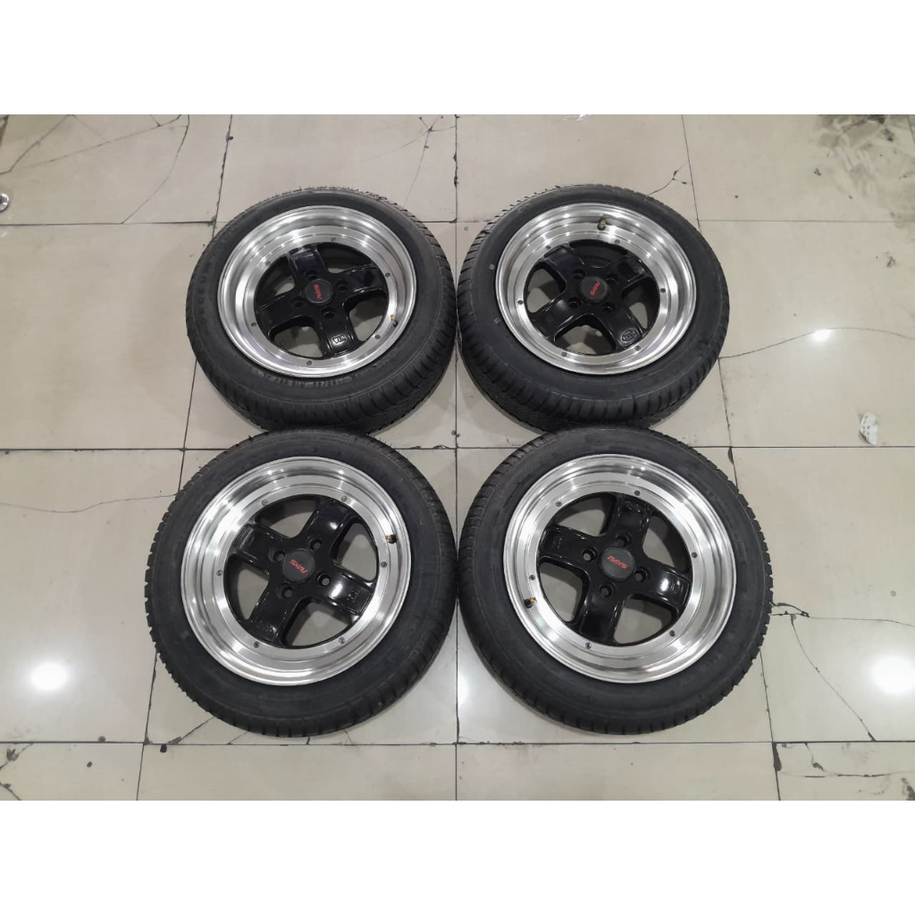 VELG BEKAS SSR RING15X6,5 CD 4X100 ET38 PAKET BAN BARU 185 55 R15 FORCEUM NIK2025