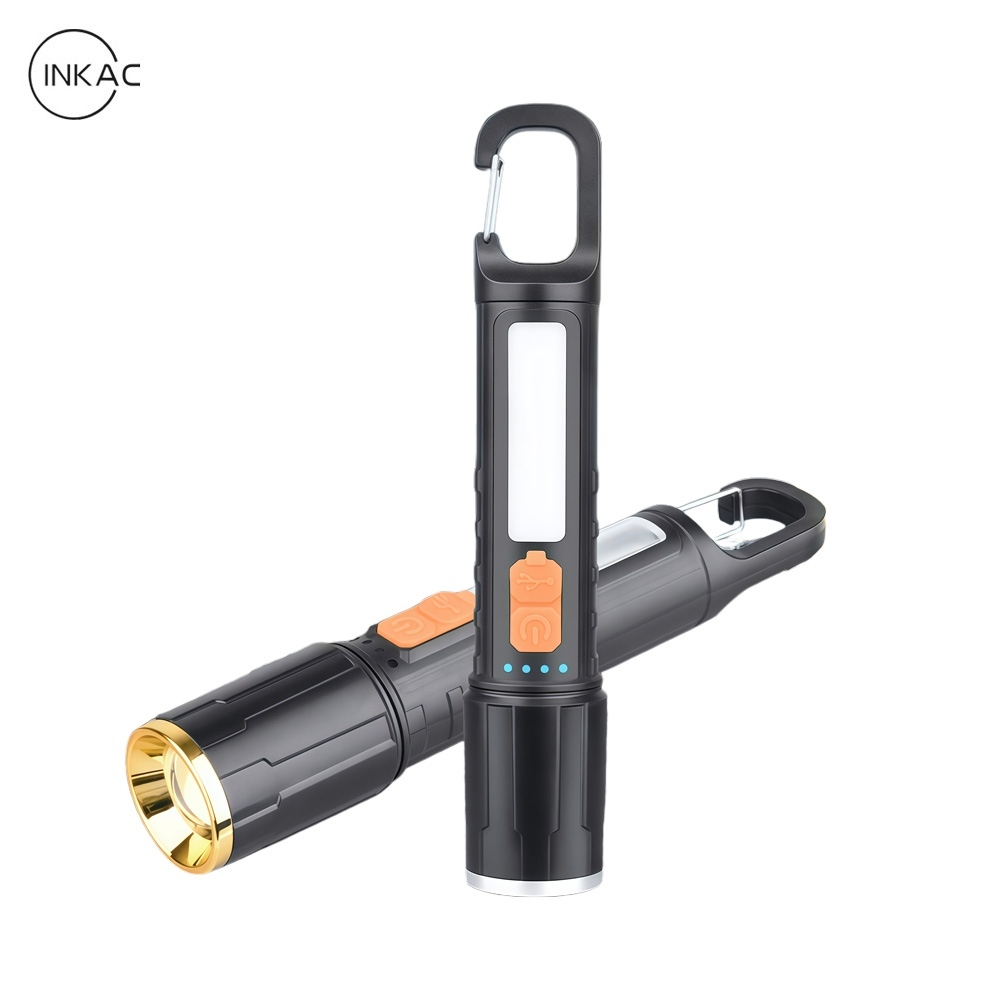 【COD】INKAC Flashlight Senter LED Super Terang Senter Rechargeable Waterproof IPX8 Super Terang Zoom 