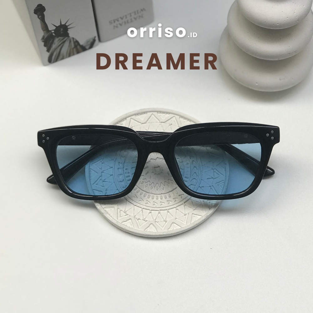 Orriso - Dreamer Sunglass Frame Square/Wayfarer Bold Kacamata Hitam Korean Style Unisex
