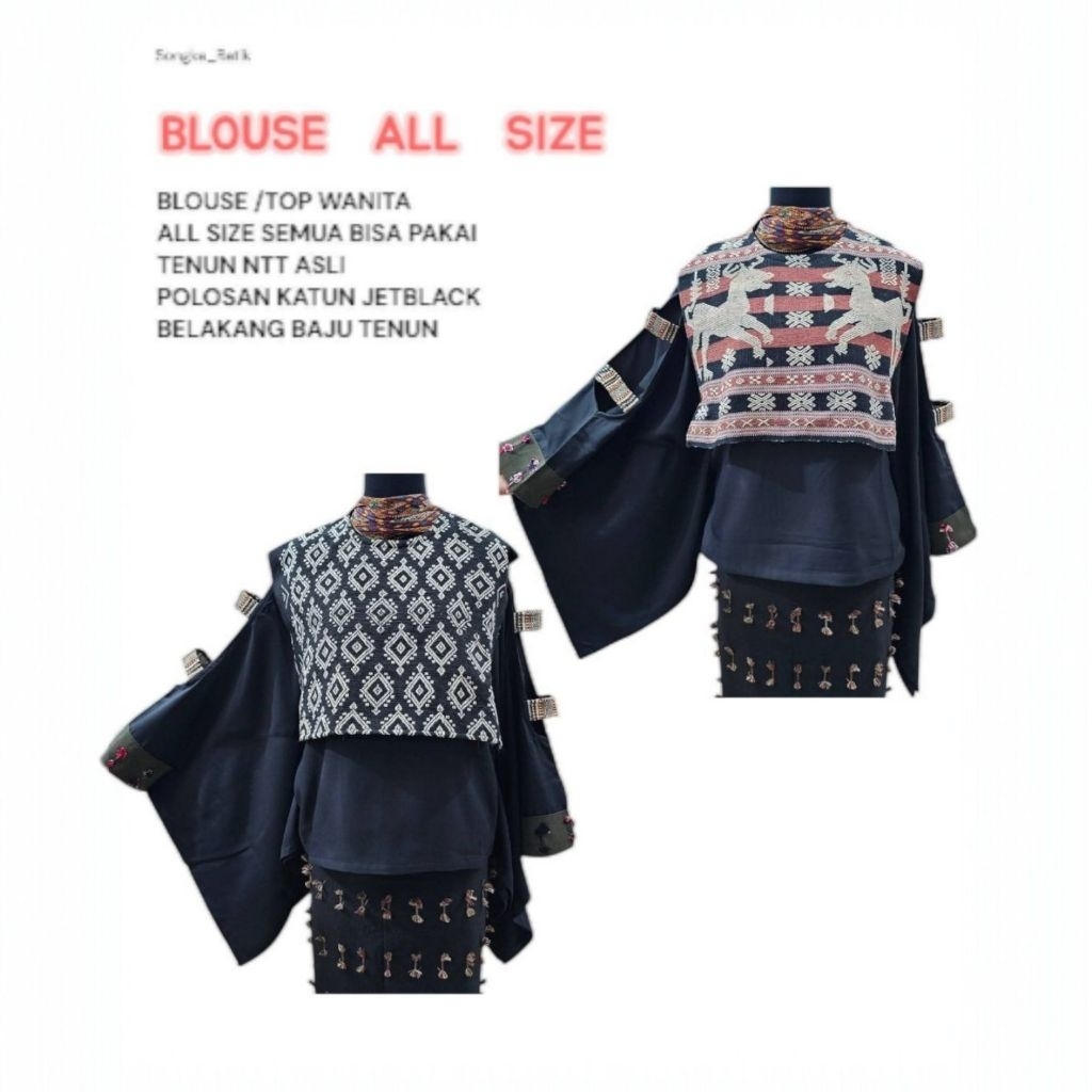 BLOUSE WANITA ETNIK ATASAN TENUN SUMBA NTT