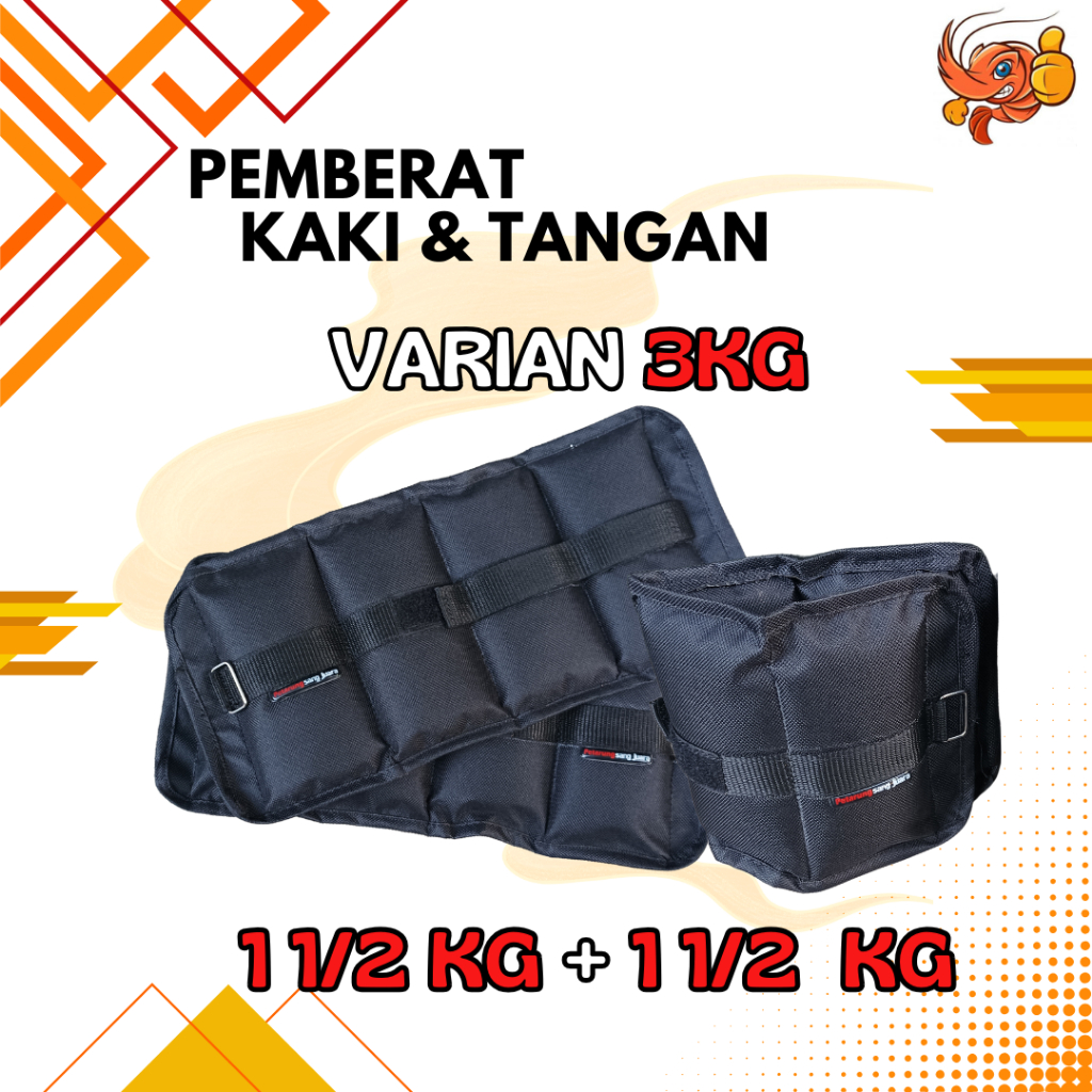 Bending pemberat kaki dan tangan (Kiri 1.5kg + 1.5kg= Varian 3 kg)