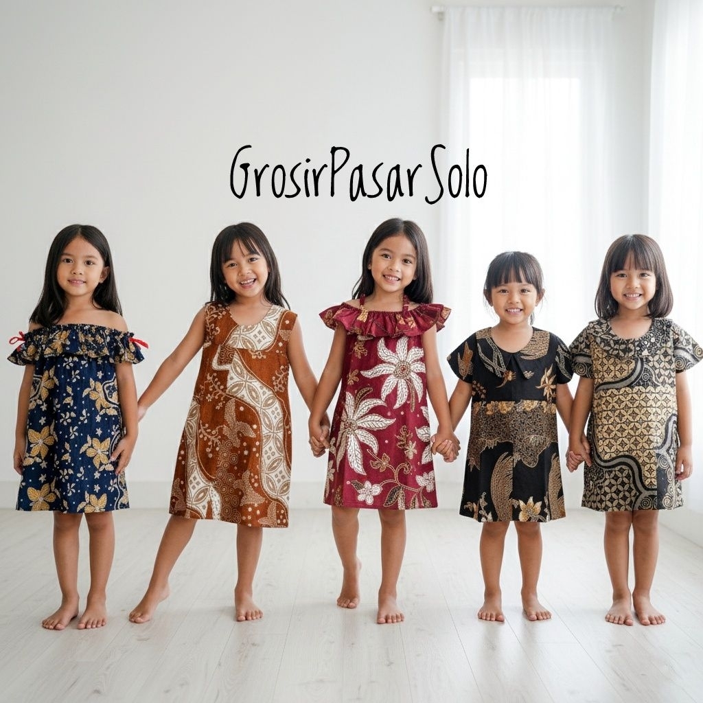 Batik Anak Perempuan Dress Batik Anak Perempuan Katun Perca 3 Model Ayu Andin Erika Siska Rania Pere