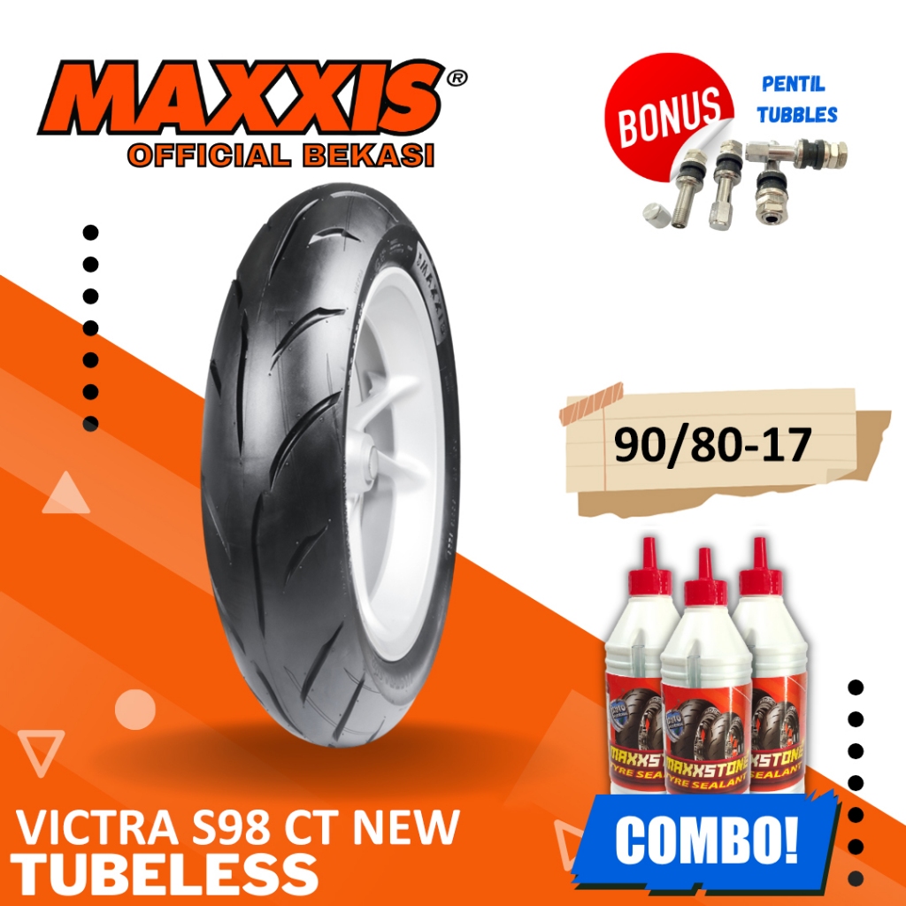 [READY COD] BAN MAXXIS RING 17 VICTRA 98 CT TUBELESS 90/80-17 / BAN MOTOR RING 17 MAXXIS / BAN MAXXI